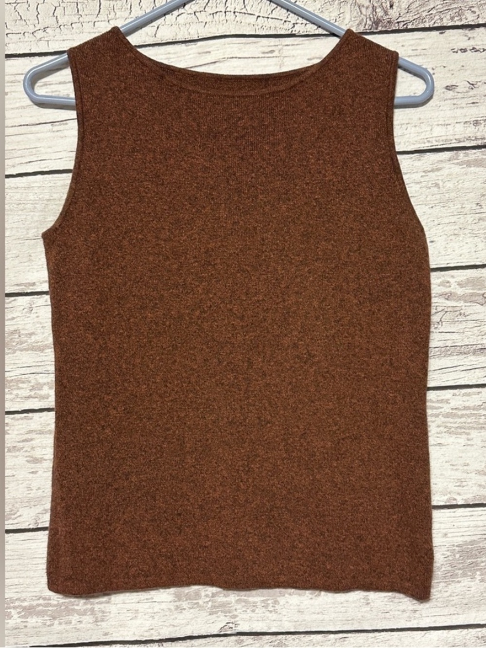 Chico’s Design Linen Blend Knit Tank Top Brown Size 1 (Medium)
